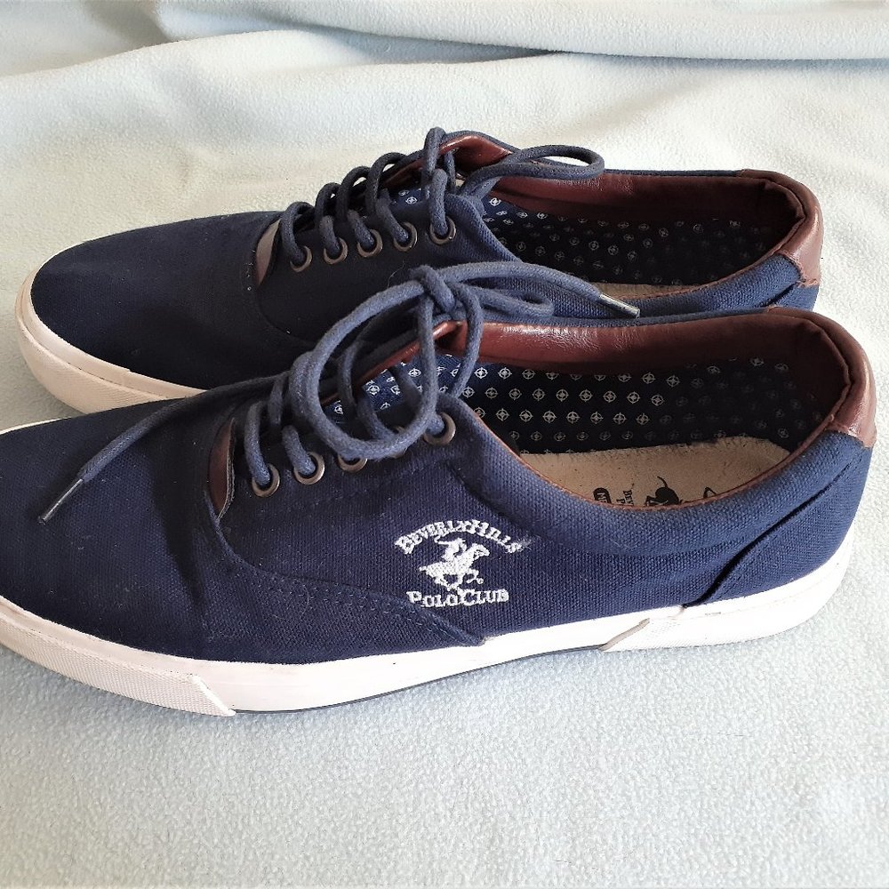 Beverly Hills Polo Club BP91209 Men's Denim Lace Up Sneakers - Blue